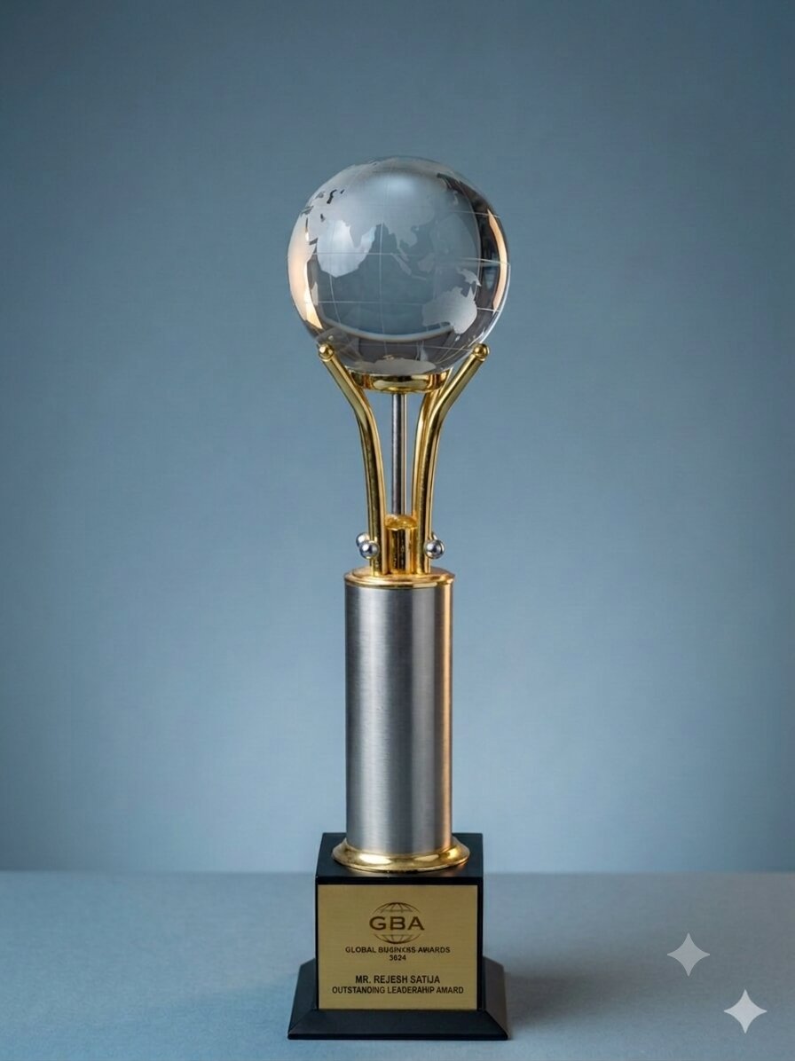 Global Business Awards 2024 Business Achievement of the Year trophy presented to Mr. Shubham Satdive