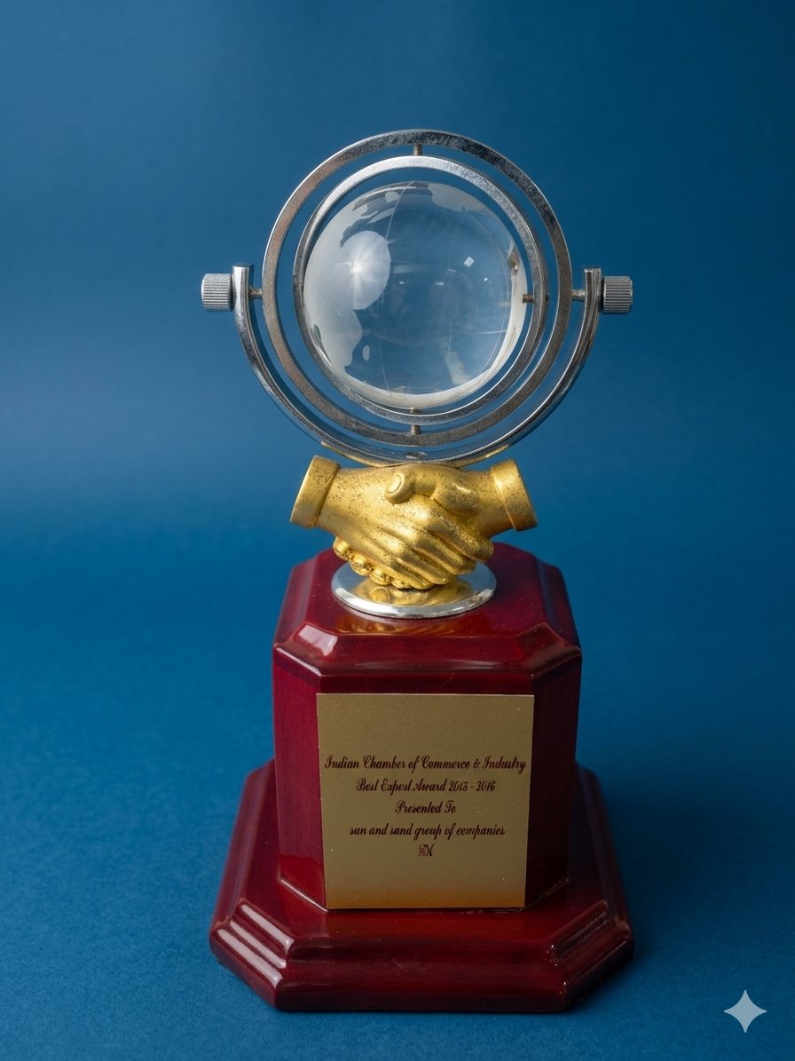 Indian Chamber of Commerce and Industry Best Export Award 2015-2016 presented to Sun and Sand Group of Companies