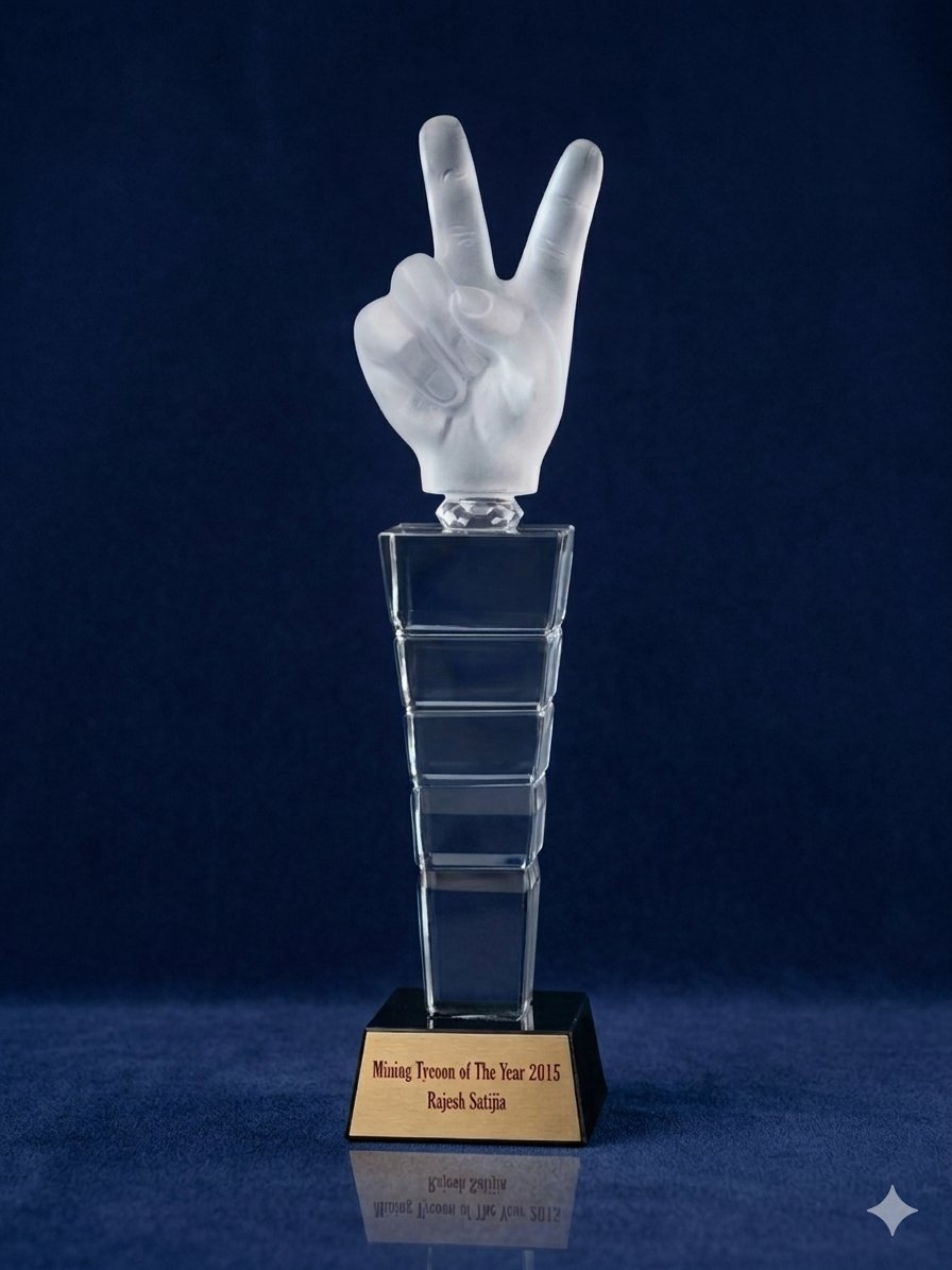 Mining Tycoon of the Year 2015 crystal award for Rajesh Satijja