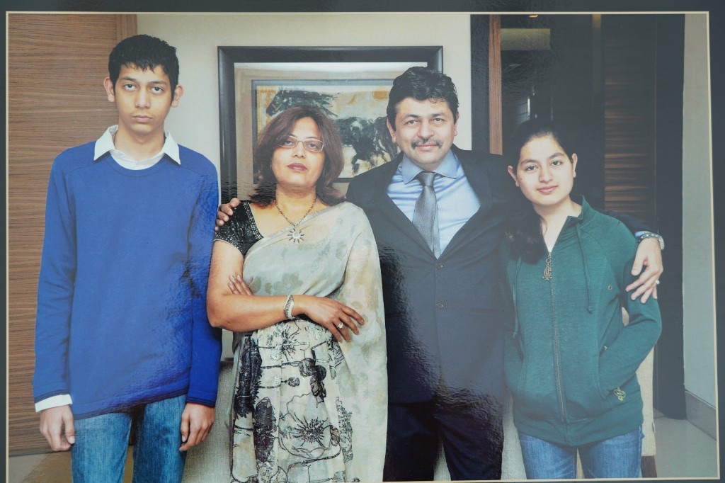 Rejesh Satiija with his wife, daughter Garima and son Atul