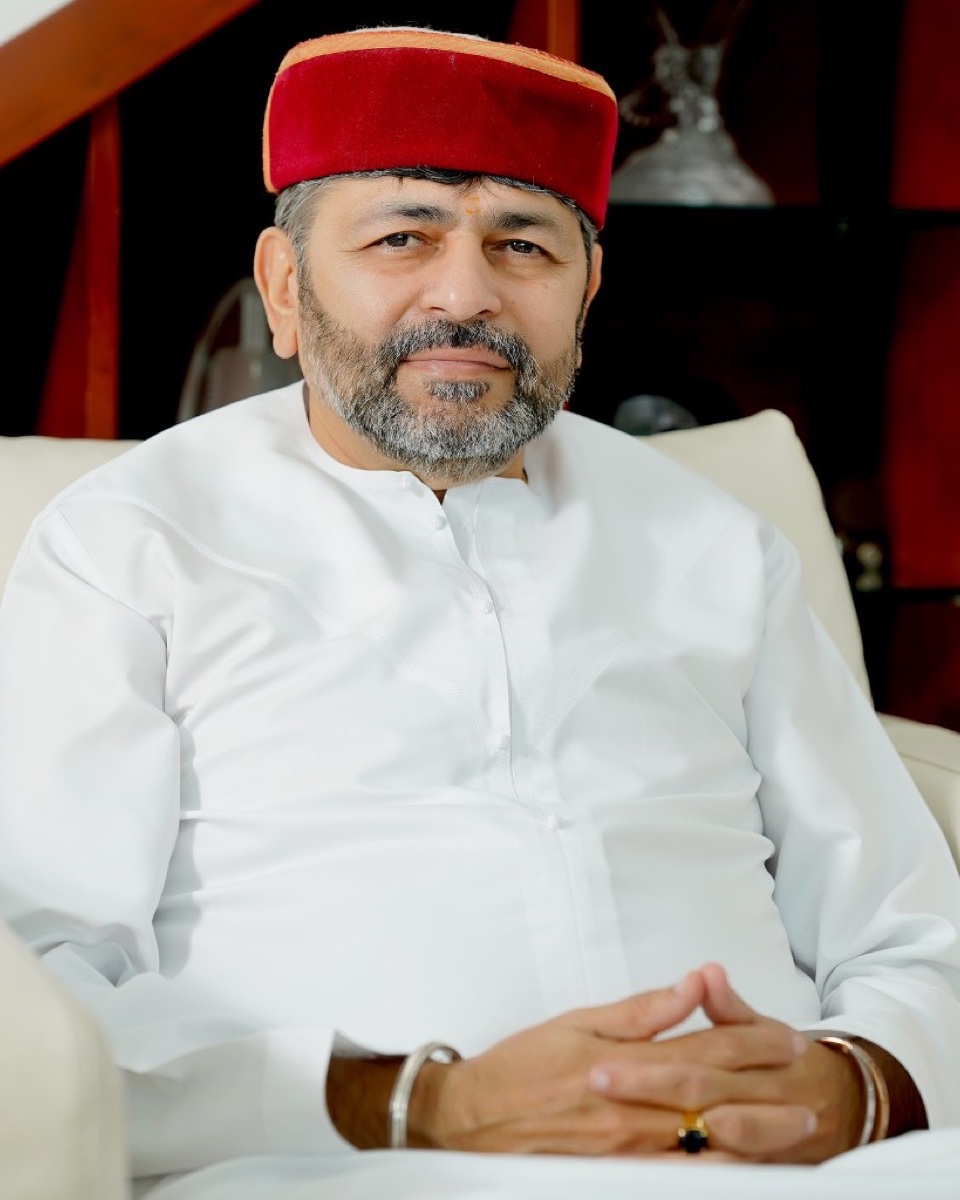 Rejesh Satiija seated in traditional attire